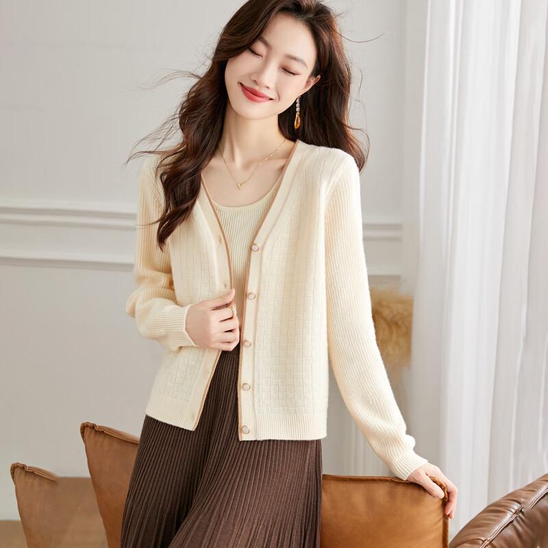 Srcr Women's 100% Wool Short Cardigan