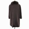 LEPORTE/100% Cashmere Long Coat/Outerwear/M/Burgundy/Removable Fur/Simple Design(USED)