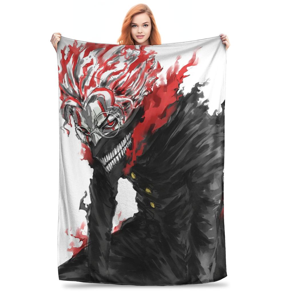 Cartoon Manga Dandadan Action Comedy Creative Blanket Portable Flannel Sofa Throw Blanket for Bedroom Outdoor Throws Bedspread