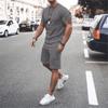 New Men's Summer Street Men's Short-sleeved Shorts Two-piece Men's Casual Sports Large Size Suit Men