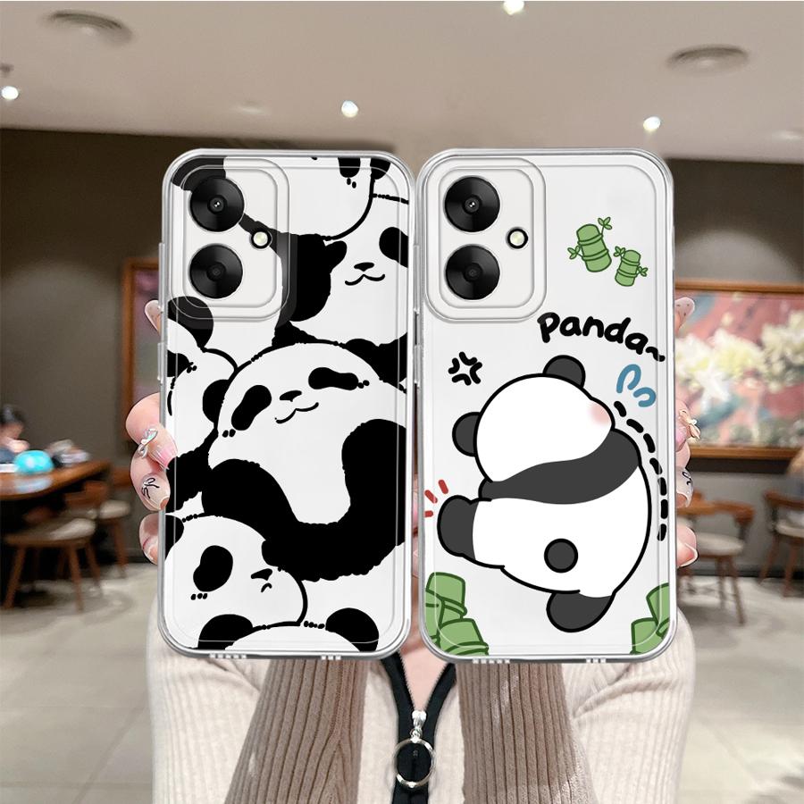 Cute Panda Funny Soft Phone Cover Case for Xiaomi Poco X3 Pro X3 NFC