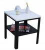 Screw-Together Table With Shelf Loft Living Room 40X40X45 Black+White Gloss