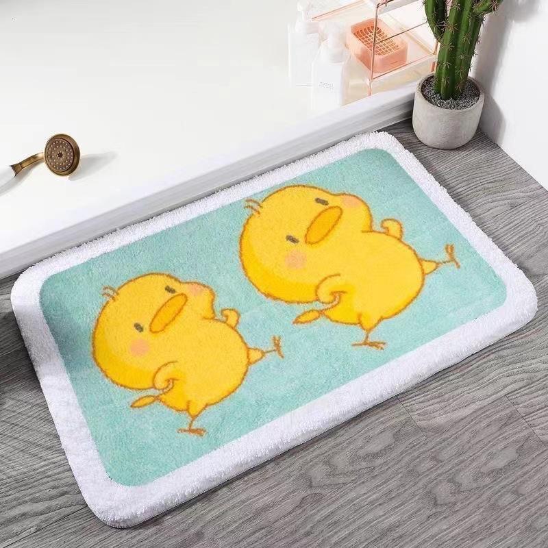 Cartoon Imitation Cashmere Mat Non-slip Home Bedroom Bed Carpet Entry Absorbent Mat Bed Imitation Cashmere Foot Mat