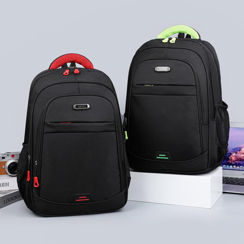 Men's large-capacity backpack, junior high school college student casual schoolbag, simple travel computer backpack