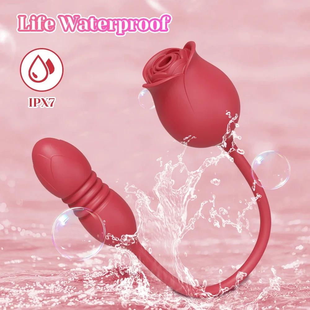 Rosen-Saugvibrator für Frauen Klitoris-Stimulator G-Punkt Stoß-Dildo Vibrator Weiblicher Masturbator Massage Erwachsenes Sexspielzeug