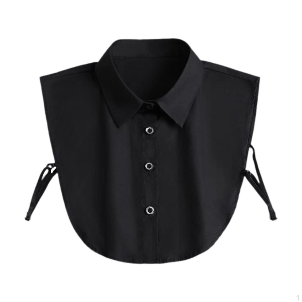Women False Collar Black Portable Ladies Detachable for Uniforms Sweater Shirts
