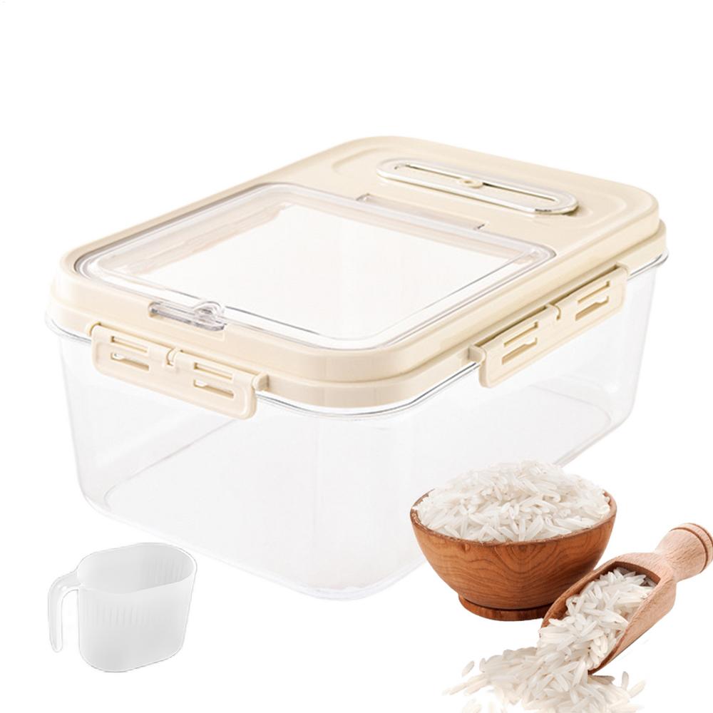 Rice Storage Grain Storage Jar Rice Storage Container Airtight Food Container Rice Holder Bin With Measuring Cup For Kitchen