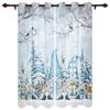 Christmas Winter Snowflake Dwarf Blue Window Curtains Decor Home Bedroom Kitchen Living Room Ornament Xmas Gifts Navidad Curtain Polyester Ideal For