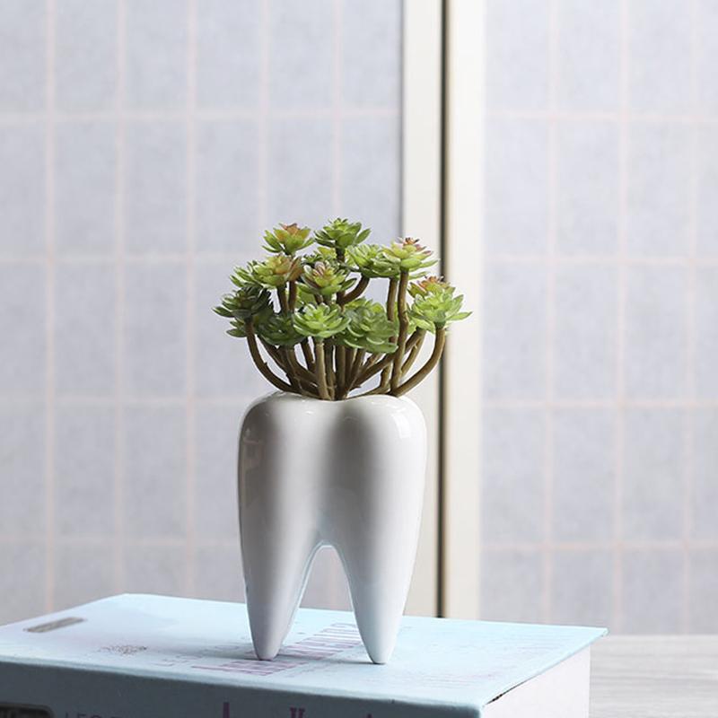 

Creativity Tooth Decorative Vase Ceramic Flower Arrangement Living Room Decoration Teeth Vases Modern Decor Artwork Ornaments