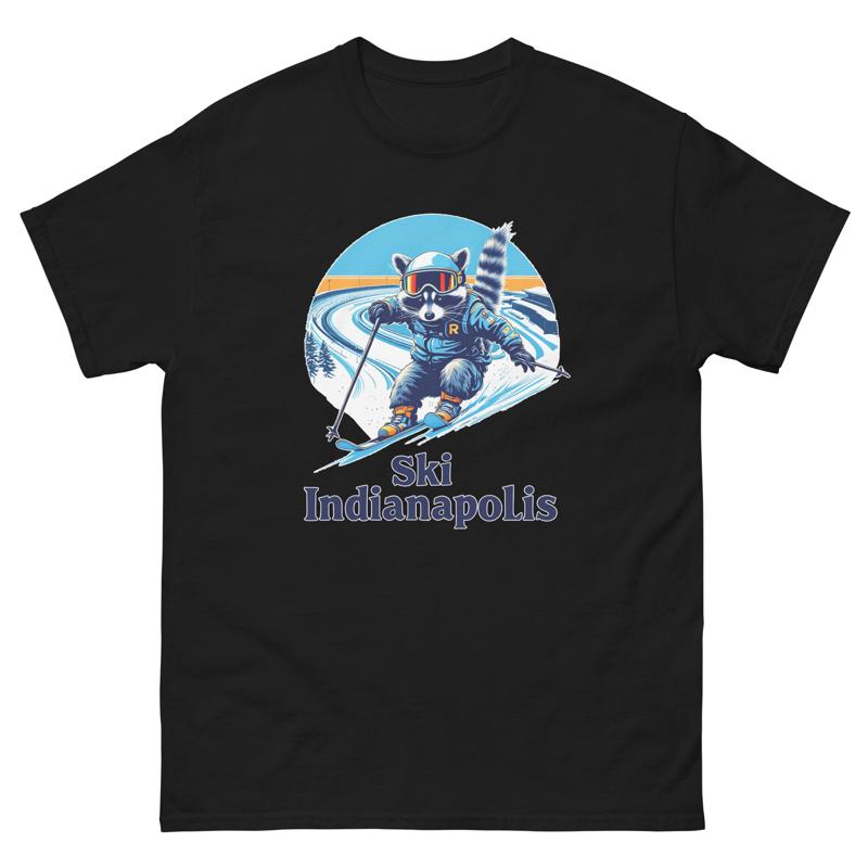 Ski Indianapolis Raccoon Skiing Skier Animal T Shirt