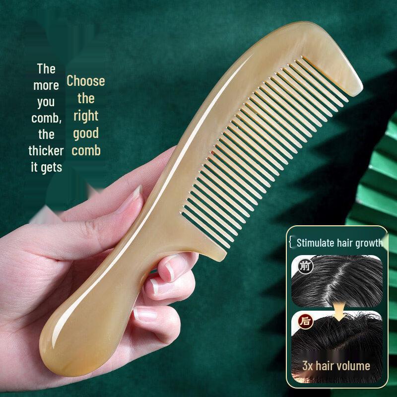 Natural White Buffalo Horn Scalp Massage Comb