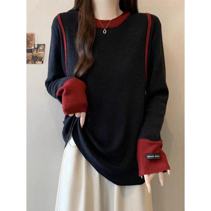 Plus Size Women s Slimming Round Neck Long Sleeve Base Layer for Fall/Winter 2XL