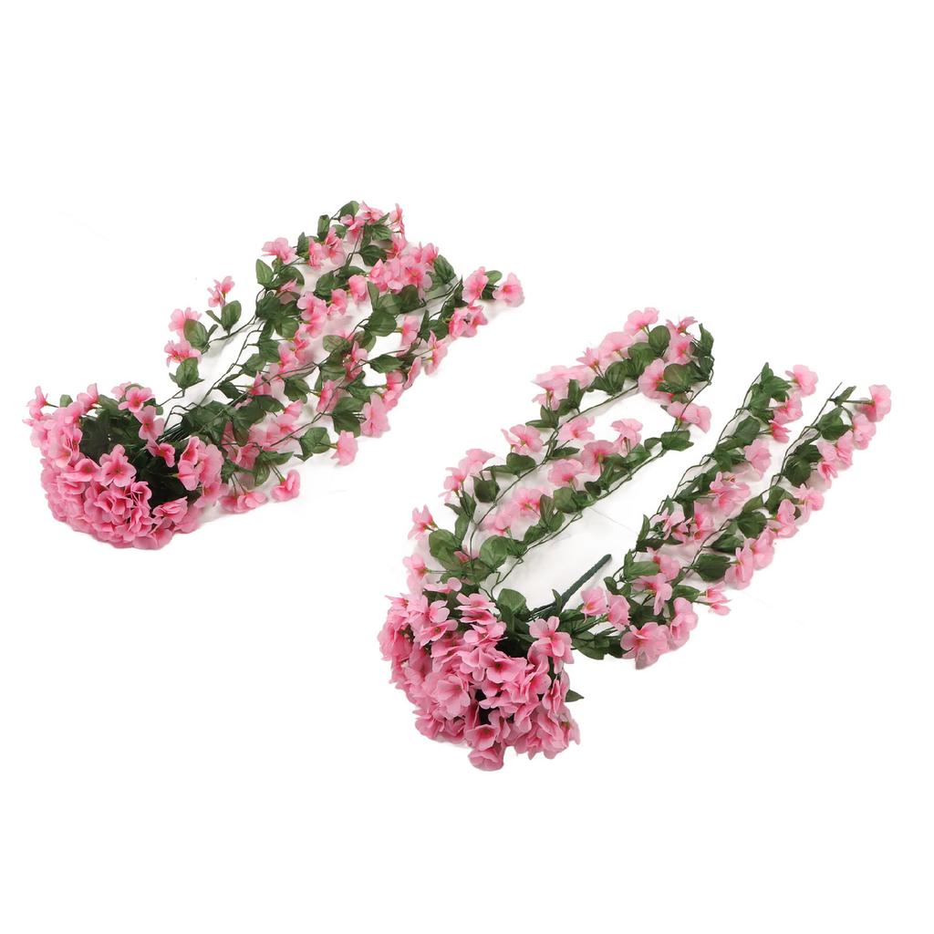 2PCS Artificial Violet Hanging Flowers Simulation Plastic Fake Plants for Decoration Garden Patio