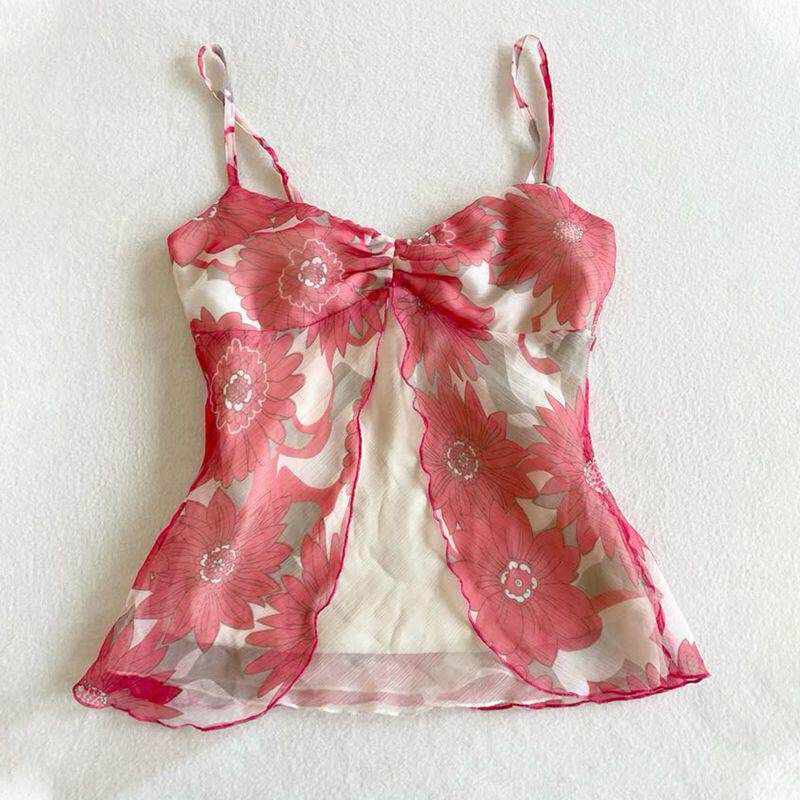 2025 Summer New Style American Sweet and Spicy Style Leopard Print Sexy Suspender Top for Women