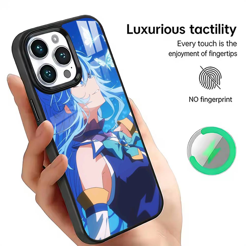 KonoSuba Aqua  Phone Case Magnetic with Magsafe Wireless Charging For iPhone17,16,15,14,13,12,11 Plus,Pro iPhone12PROMAX