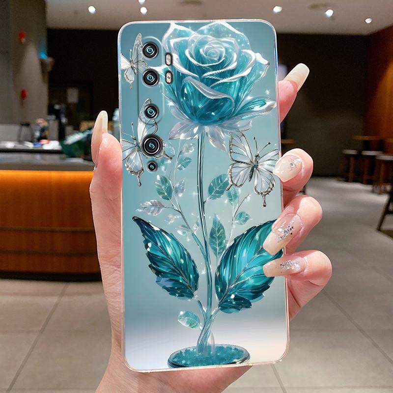 Phone Case For Xiaomi Mi cc9 Pro/Mi Note 10/Mi Note 10 Pro Butterfly Bow Protective Casing Transparent Soft Silicone TPU Cover