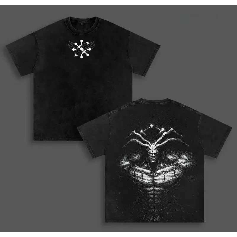 Manga Jujutsu Kaisen Makora T-shirt Y2k Washed Oversized Tshirt Men Women Clothing Top Summer Short Sleeve Cozy Cotton Tee Shirt