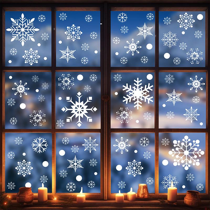 Double-Sided Snowflake Electrostatic Wall & Glass Sticker for Christmas Party Decorations