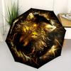 1pc Golden Wolf Automatic Opening and Closing Umbrella, Lightweight 3-Fold, With Cute Cartoon Characters, Suitable for Home, Outdoor and Daily Us