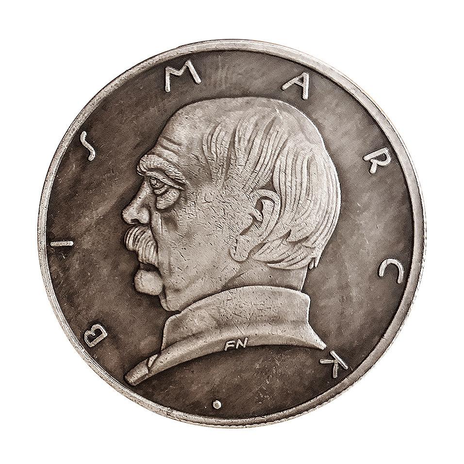 German Chancellor of Iron and Blood, Bismarck, commemorative coin, appreciation, silver dollar, coin