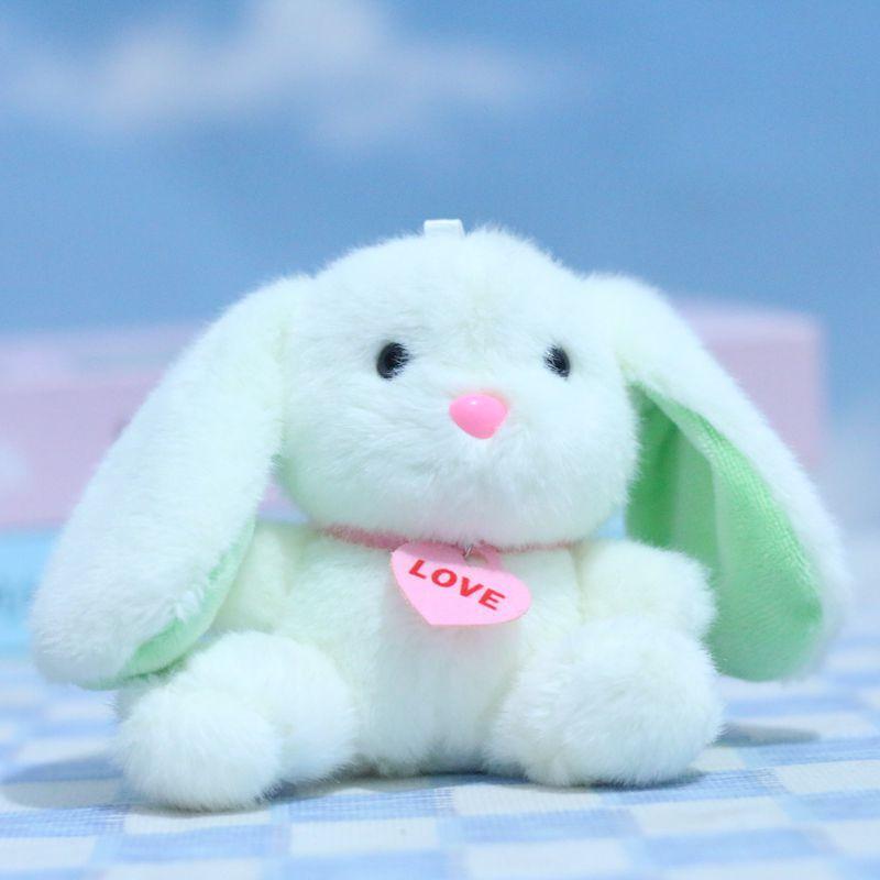 Plush Charming Pink Bunny Keychain Fluffy Heart Decor Soft Toy For Kids Adults And