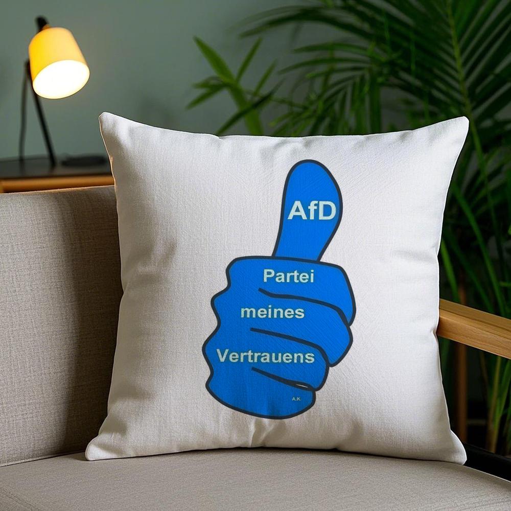 Alternatieve Afd Duitsland Kussenhoes Pluche Stof Zacht Dubbelzijdig Bedrukt Onzichtbare Rits Bank Kussenhoes Huisdecoratie