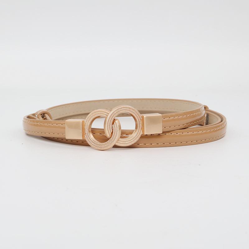 Korean Style Women's Patent Leather Thin Belt - Fashionable Waist Accessory for Dresses