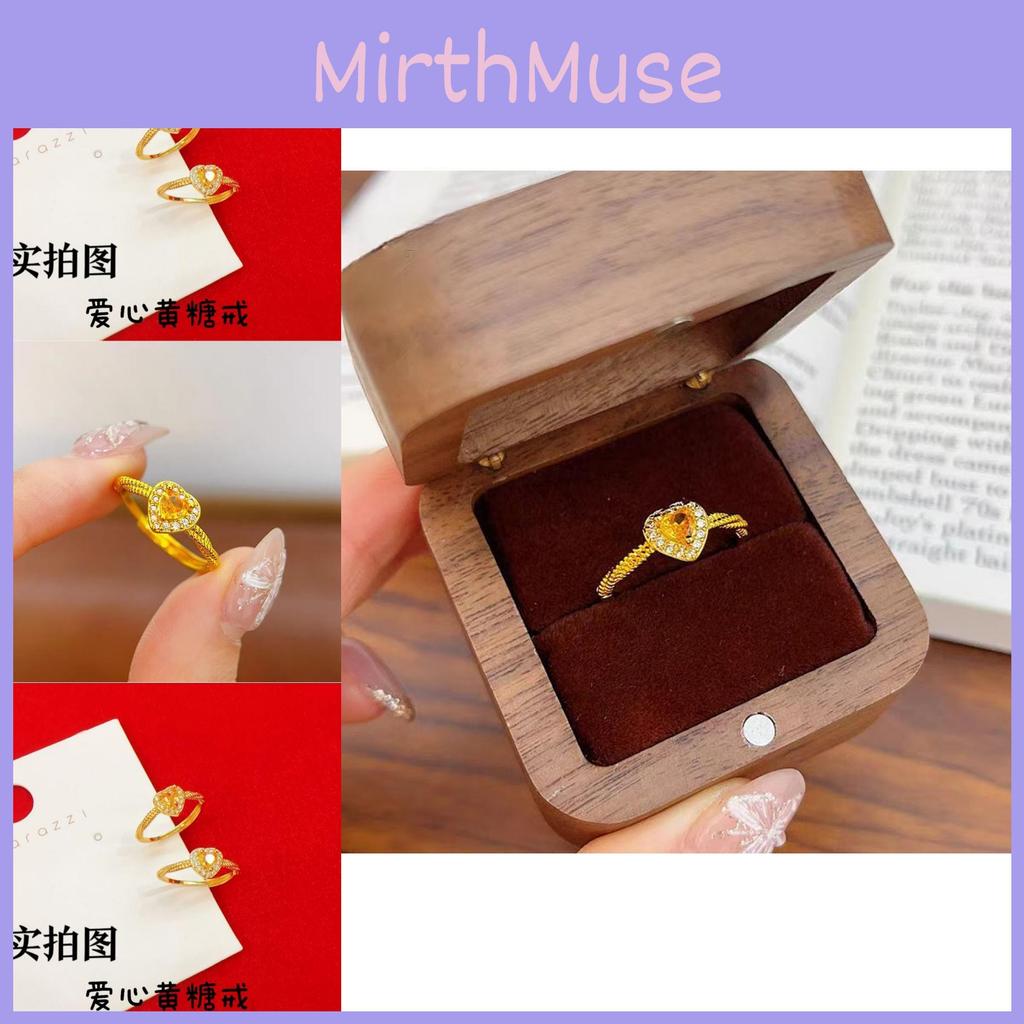 Heartshaped Fashionable Yellow Sugar Ring With Stunning Sparkle For Women Modern