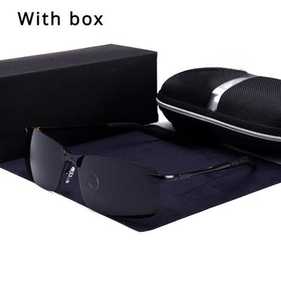 1pc with Box Anti-glare Sunglasses Fashion Men Driving Fishing Cycling Outdoor Sports Polarized Sunglasses Classic Square Glasses