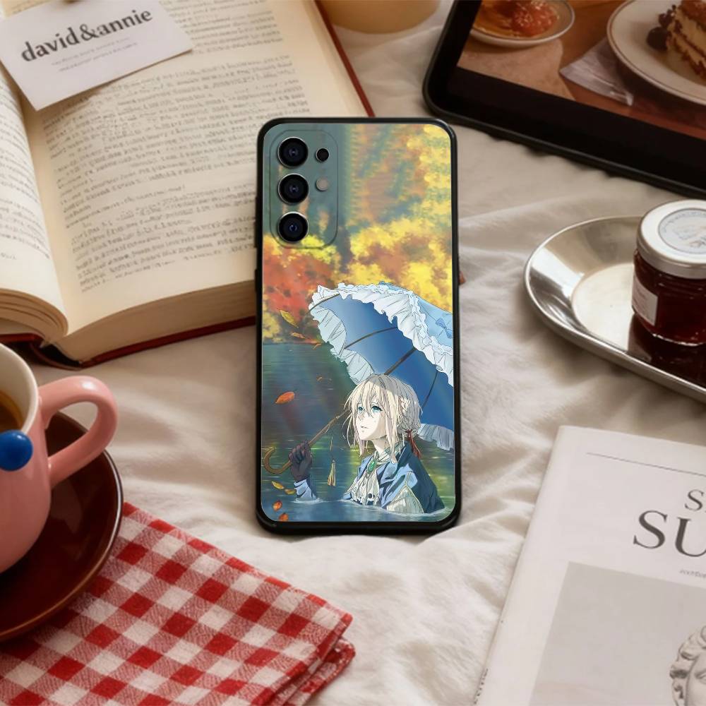 Aesthetic Violet E-Evergarden Phone Case For Samsung S 25,24,23,22,30,21,10,9,Ultra,Plus,Lite,FE,4,5 G Soft Black Case