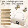Fashionable Clip Wireless Headphones With Handbag‑,Open Ear Clip Earbuds,Cute Removable Earring Luxury Leather Texture,Bluetooth 6.0,Led Hd Display