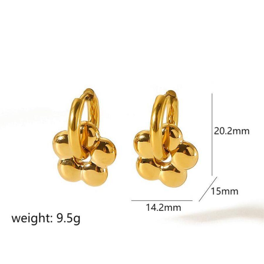 

Elegant Gold Plated Star Moon Pendant Earrings With Waterproof Stainless Steel For Ladies Gold Flower