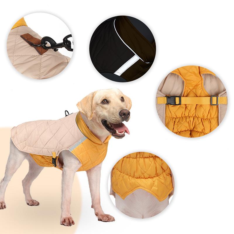 Winter Warm Pet Dog Jacket Reflective Dog Clothes Thickened Pet Coat for Small Medium Large Dogs Puppy Costumes with D-ring