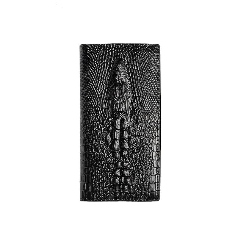 Men's Crocodile Patterned Long Wallets Vintage Design Business Card Holder Cash Purse GZW