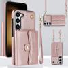 Wrist Strap Crossbody Phone Case for Samsung Galaxy S24 FE S25 Ultra S23 S22 S21 Plus A16 A15 A35  A55 A14 A54 A53 Wallet Card H