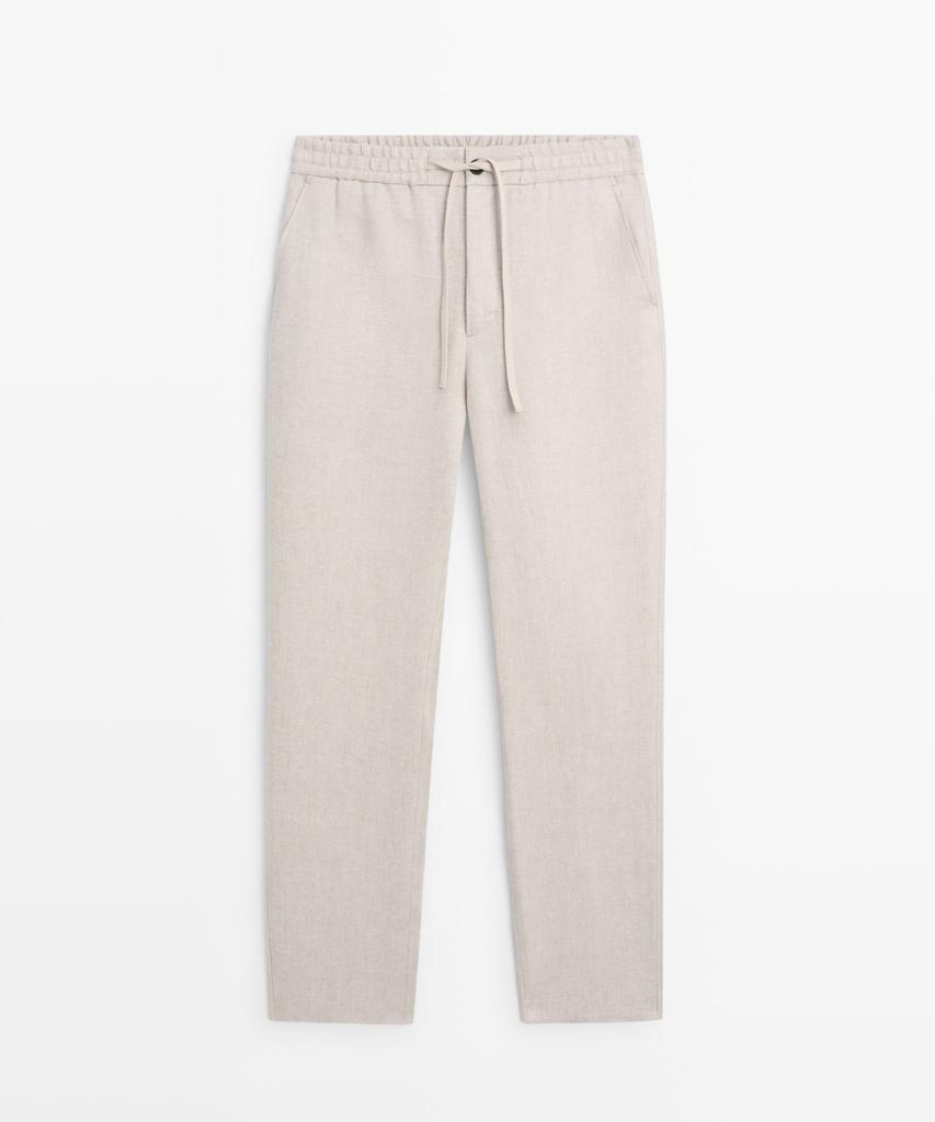 Masimodutti 100% Linen Structure Pants