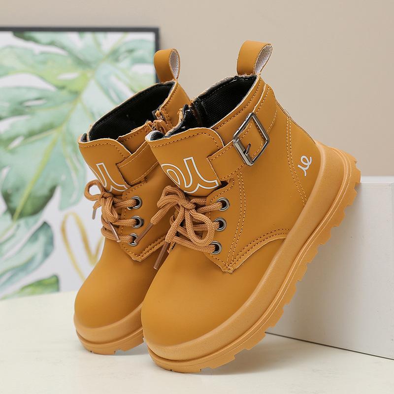 

Модные короткие ботинки для девочек 2025 весна и осень новые ботинки в британском стиле на мягкой подошве детские универсальные ботинки Мартина в зарубежном стиле модные 21