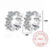 100% Real 925 Sterling Silver Lovely Stereoscopic Plum Bossom Piercing Earrings For Women Student Luxury Jewelry Aretes De Mujer