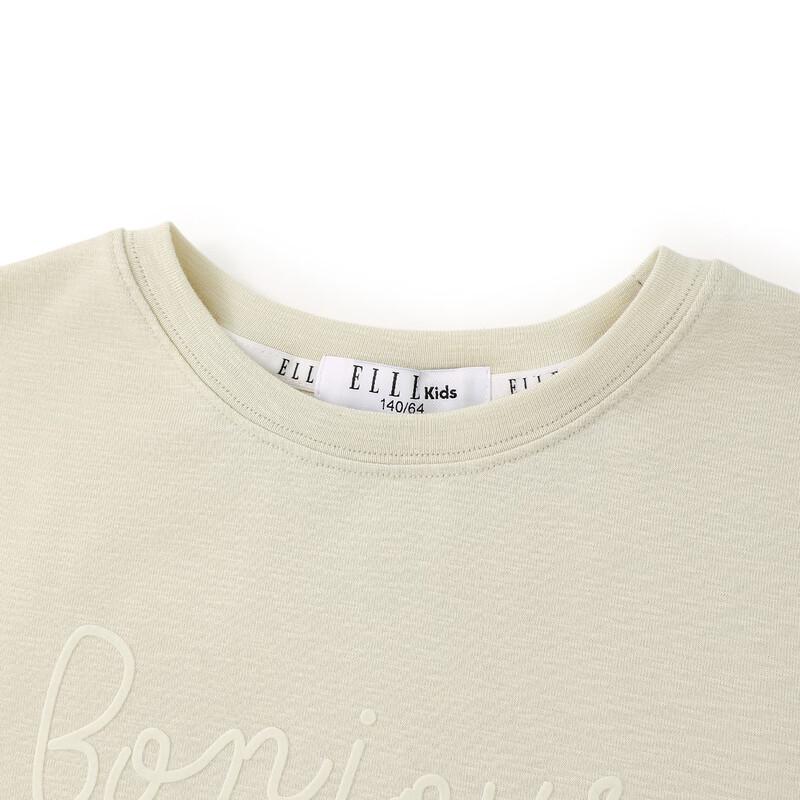 ELLE KIDS Girls' Casual Letter Print Short-Sleeve T-Shirt
