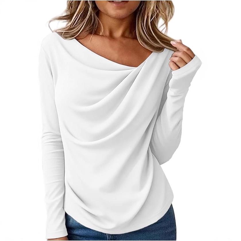 2026 European Solid Color Long Sleeve Women's Autumn Winter Top