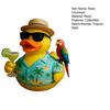 Tropical Tribute Duck Beach Vacation Duck Statue Resin Duck Wearing Hawaiian Shirt Collectible Decoration for Desk Car Dashboard