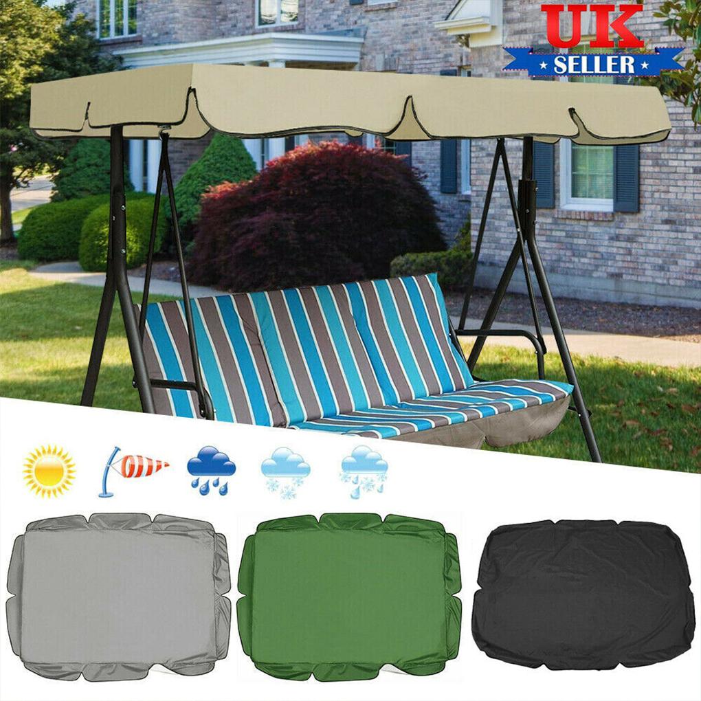164CM 3 Seater Garden Swing Cushion 4Colors Waterproof Dustproof Chair Replacement Canopy Spare Fabric Cover Dust Covers