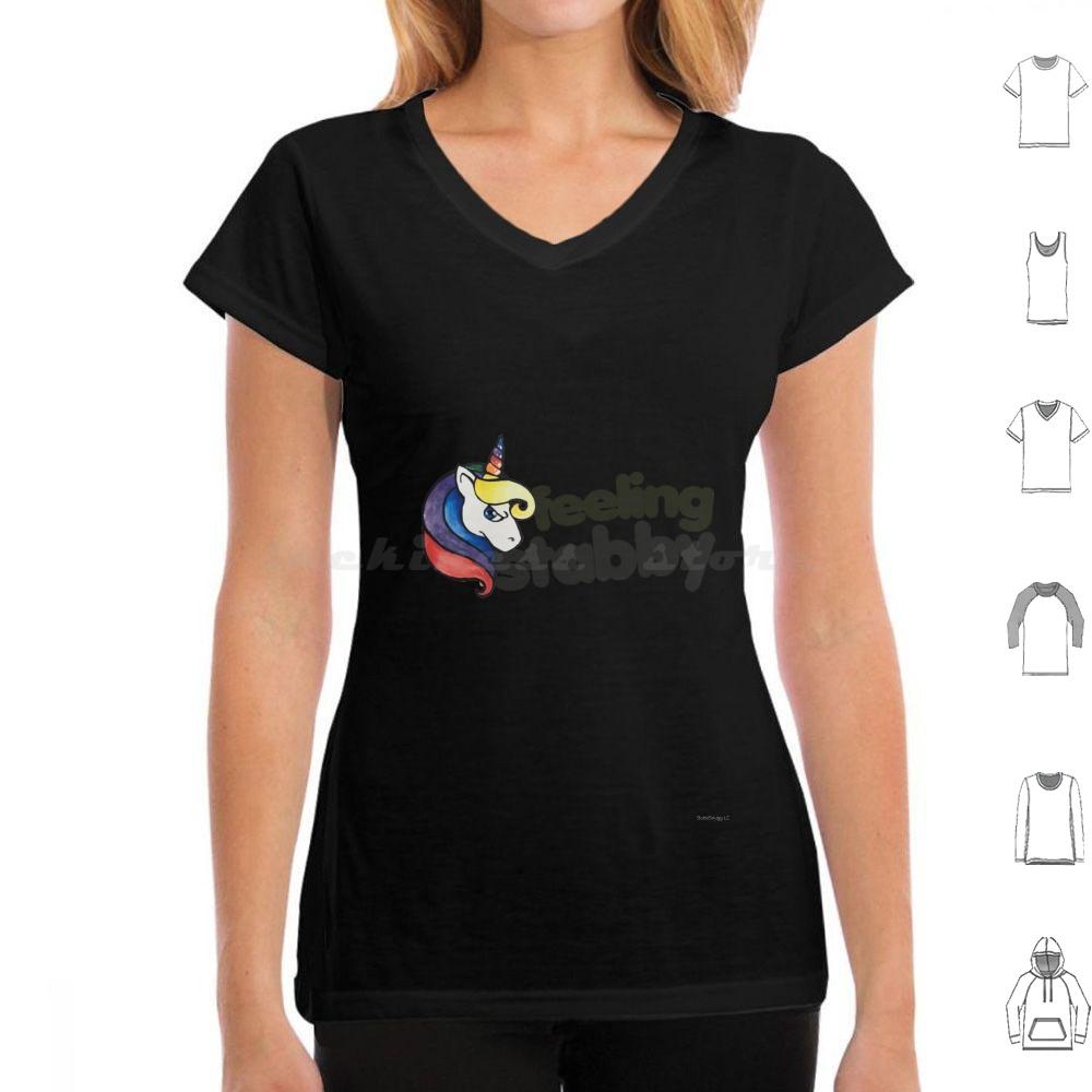 Feeling Stabby T Shirt Cotton Men Women DIY Print Feeling Stabby Stabby Unicorn Unicorns Retro Rainbow Attitude Sass Sassy