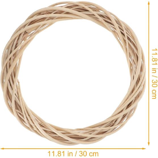 

Healifty Венок из виноградной лозы - Деревянная веточка для декора двери, дома, свадебного декора (30см Светло-коричневый)