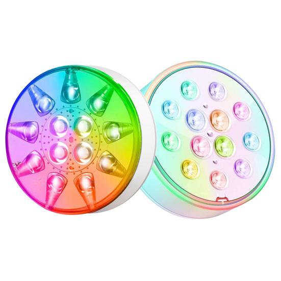 LED Poollichter Set mit Timerfunktion Fernbedienung IP68 Wasserdicht 16 Farben 3 Modi Wiederaufladbare Unterwasser-Poollichter