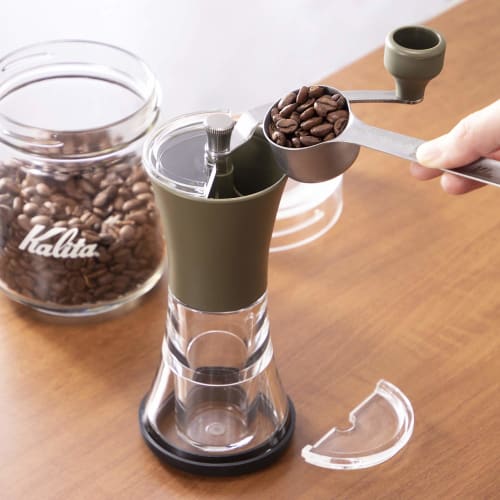 Kalita KKC-25AG Coffee Mill with Clear, Washable Ceramic Cutter, Adjustable Coarseness, Hand Grinder #42151. Perfect for beginners, this compact, port