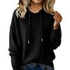 Women S Loose Fit Hooded Knit Pullover Sweater Long Sleeve Solid Color