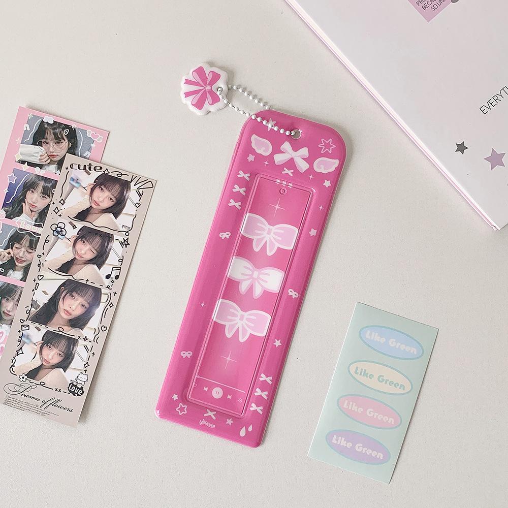 Cute Bow Design Pvc Photo Card Holder For School Id Card