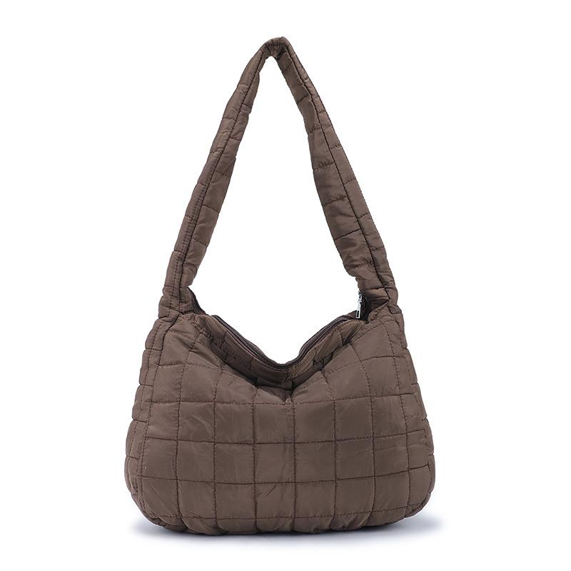 Lazy Wind Rhombus Cloud Casual Winter Cotton Embroidery Thread New Personalized Casual Lightweight Underarm Messenger Bag