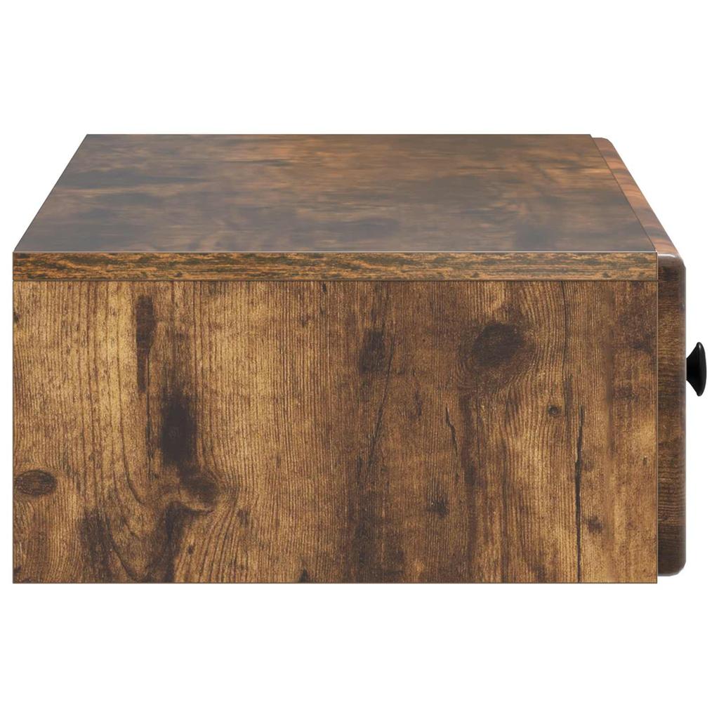 Wall Mounted Side Table Smoked Oak Wood Based Material